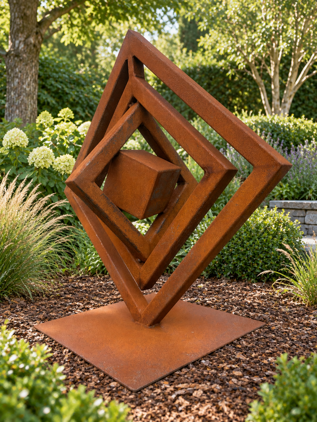 Inner Cube – Geometric Steel Sculpture