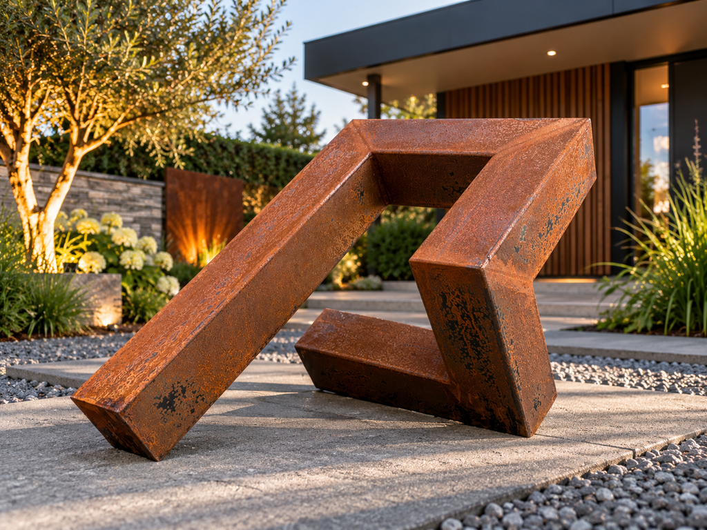 Interleg – Geometrisch stalen sculptuur