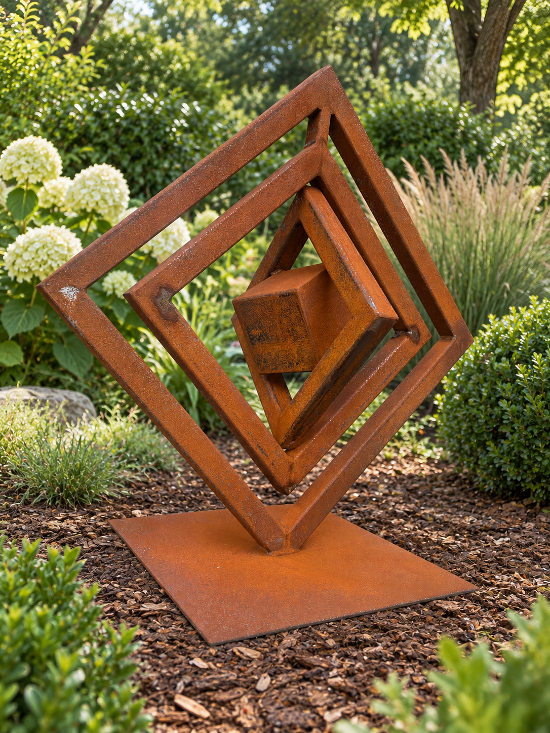 Inner Cube – Geometric Steel Sculpture