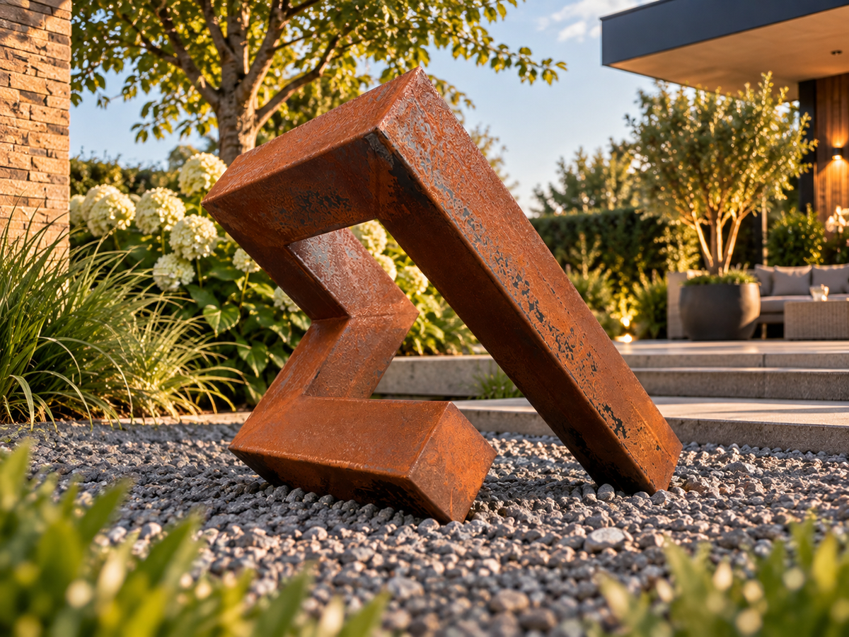 Interleg – Geometrisch stalen sculptuur