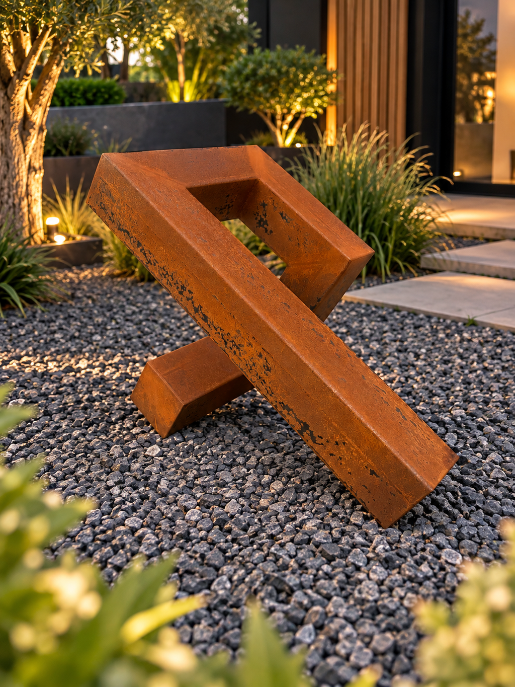 Interleg – Geometrisch stalen sculptuur