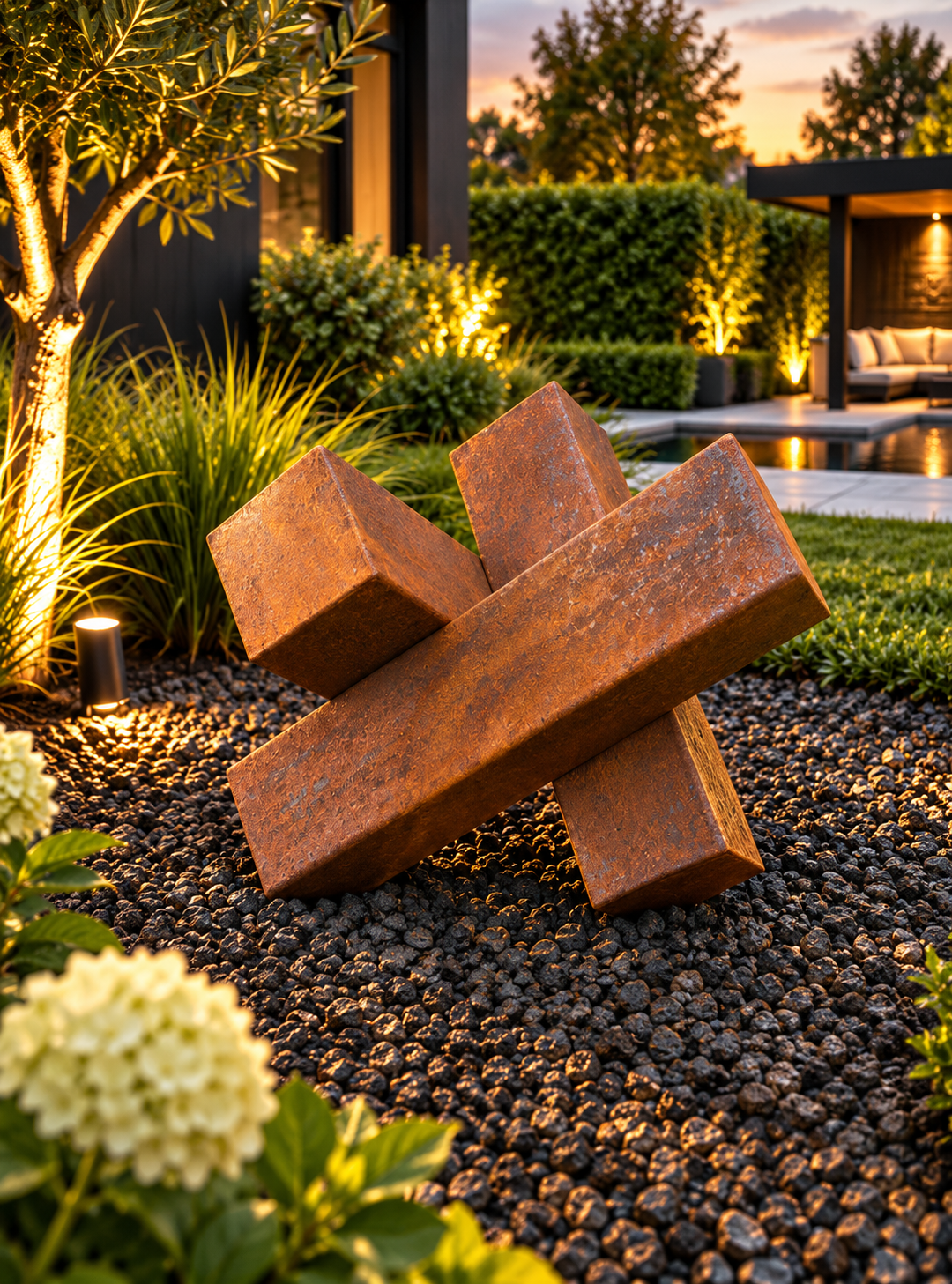 Crossbound – Geometric Steel Sculpture