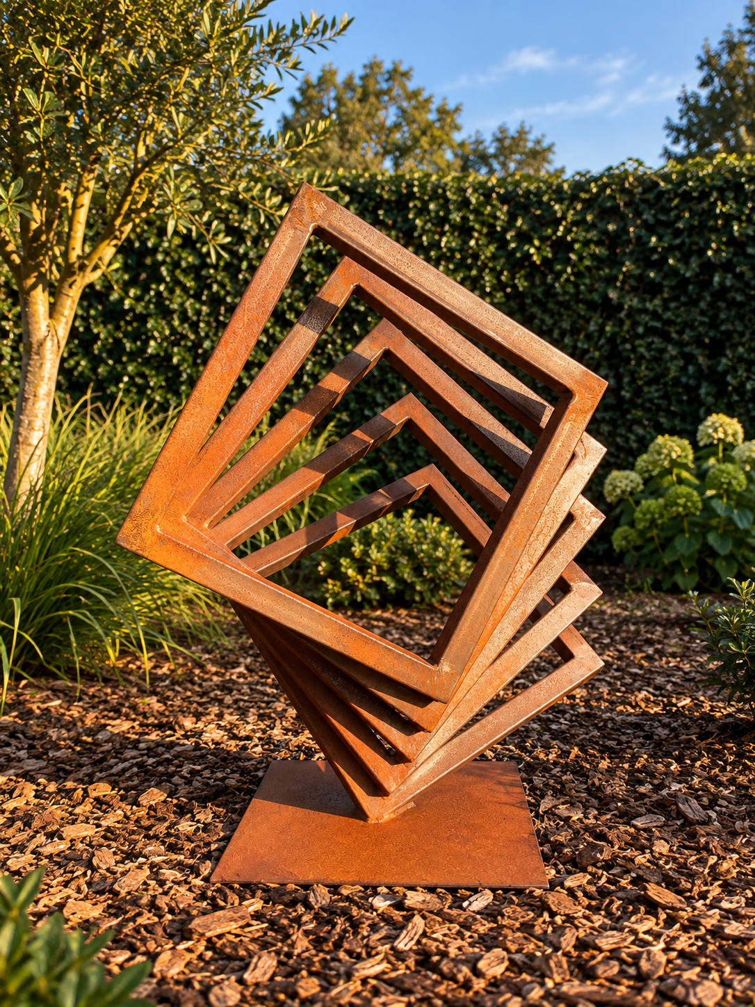 Inner Shift – Geometric Steel Sculpture