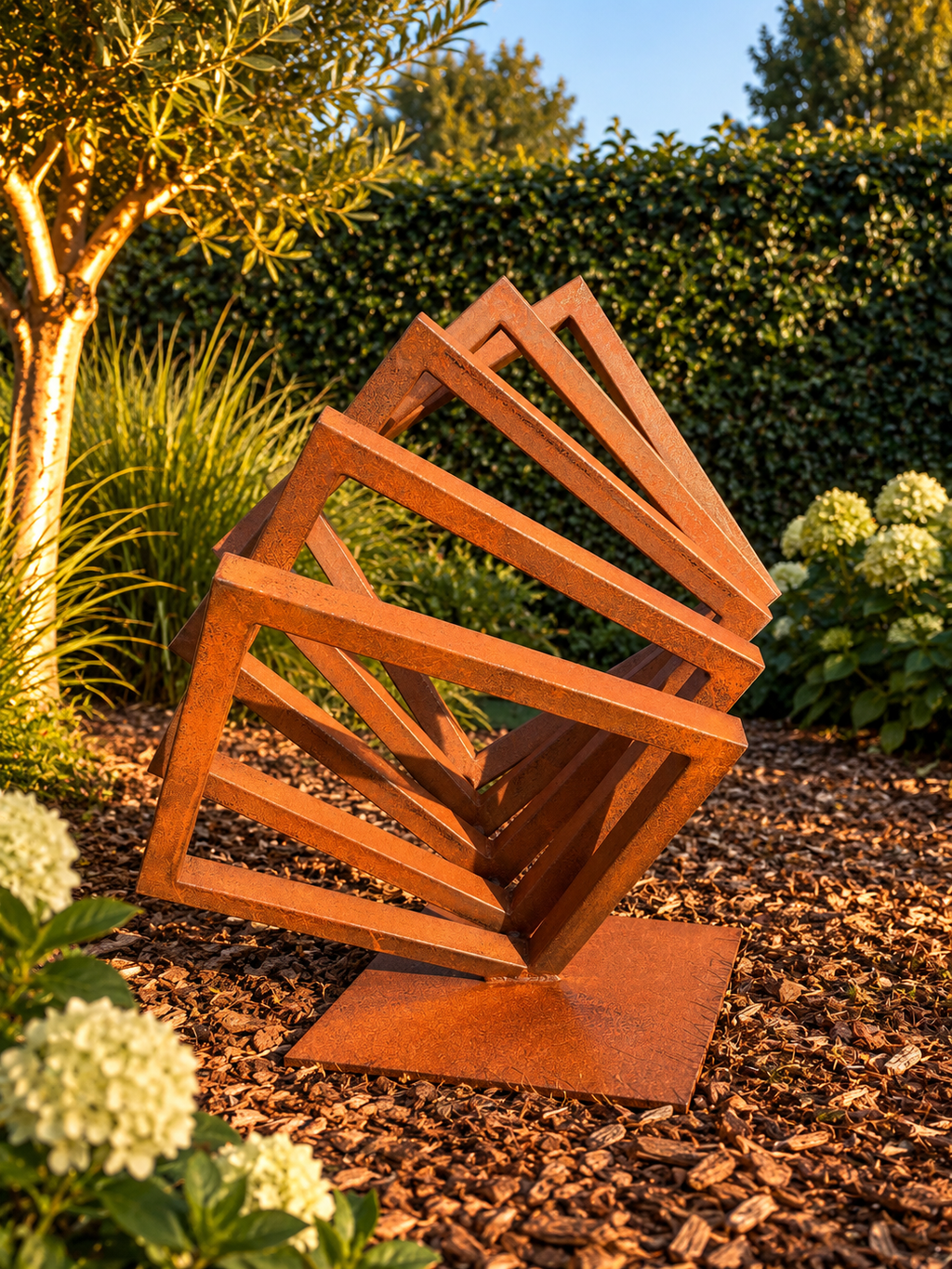 Inner Shift – Geometric Steel Sculpture