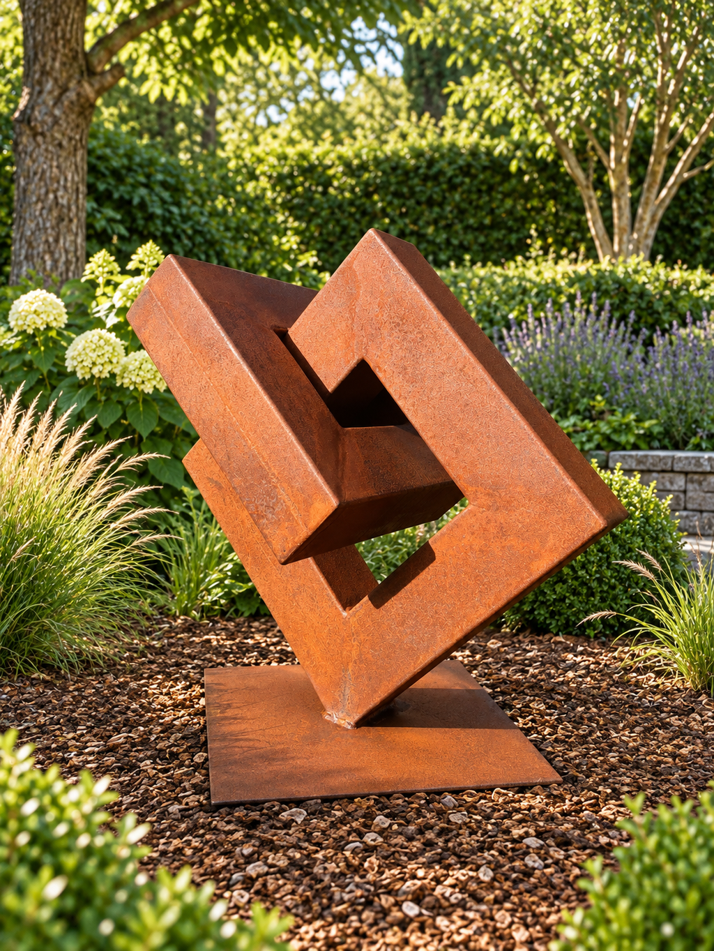 Square Shift – Geometric Steel Sculpture