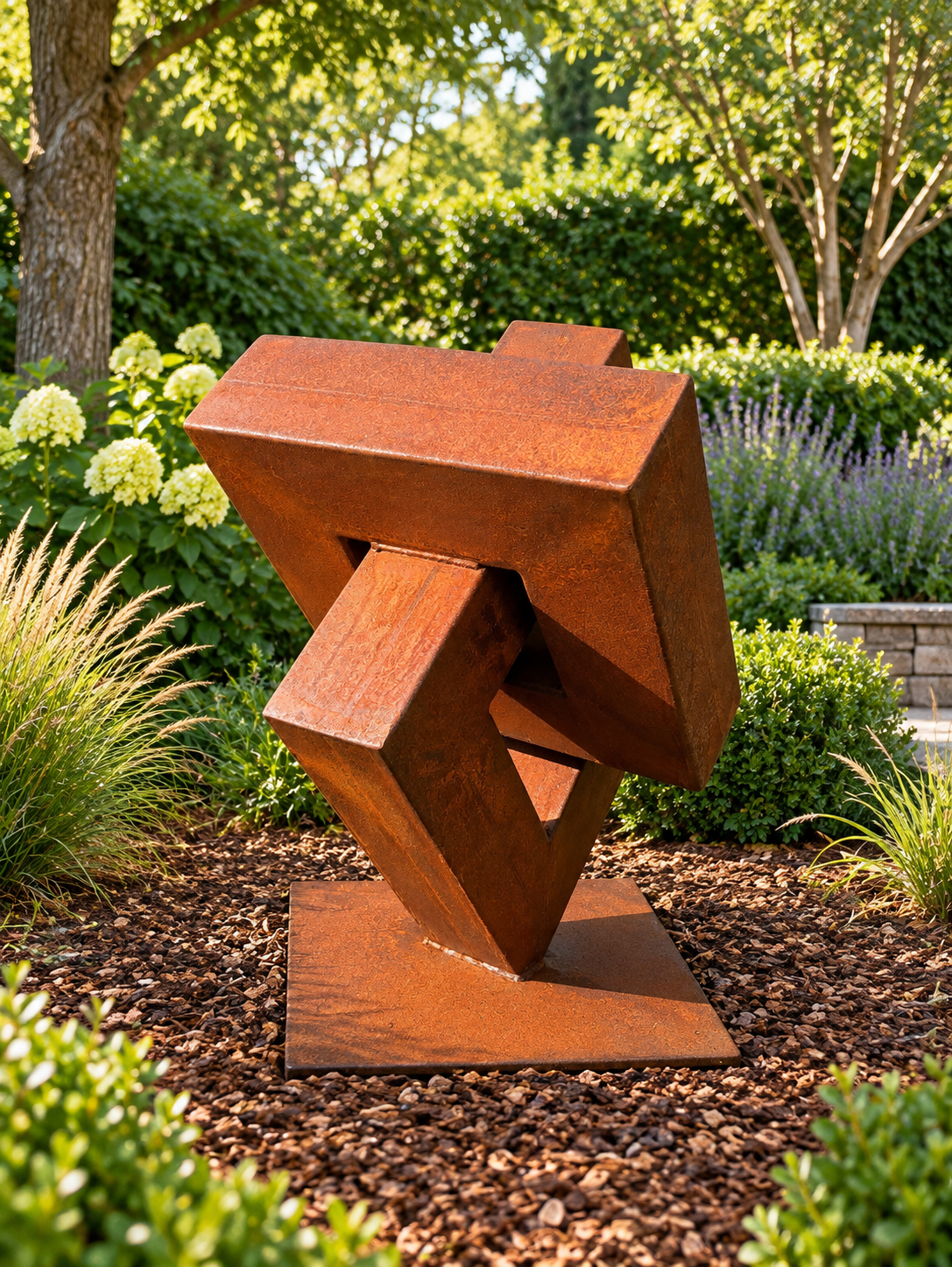 Square Shift – Geometric Steel Sculpture