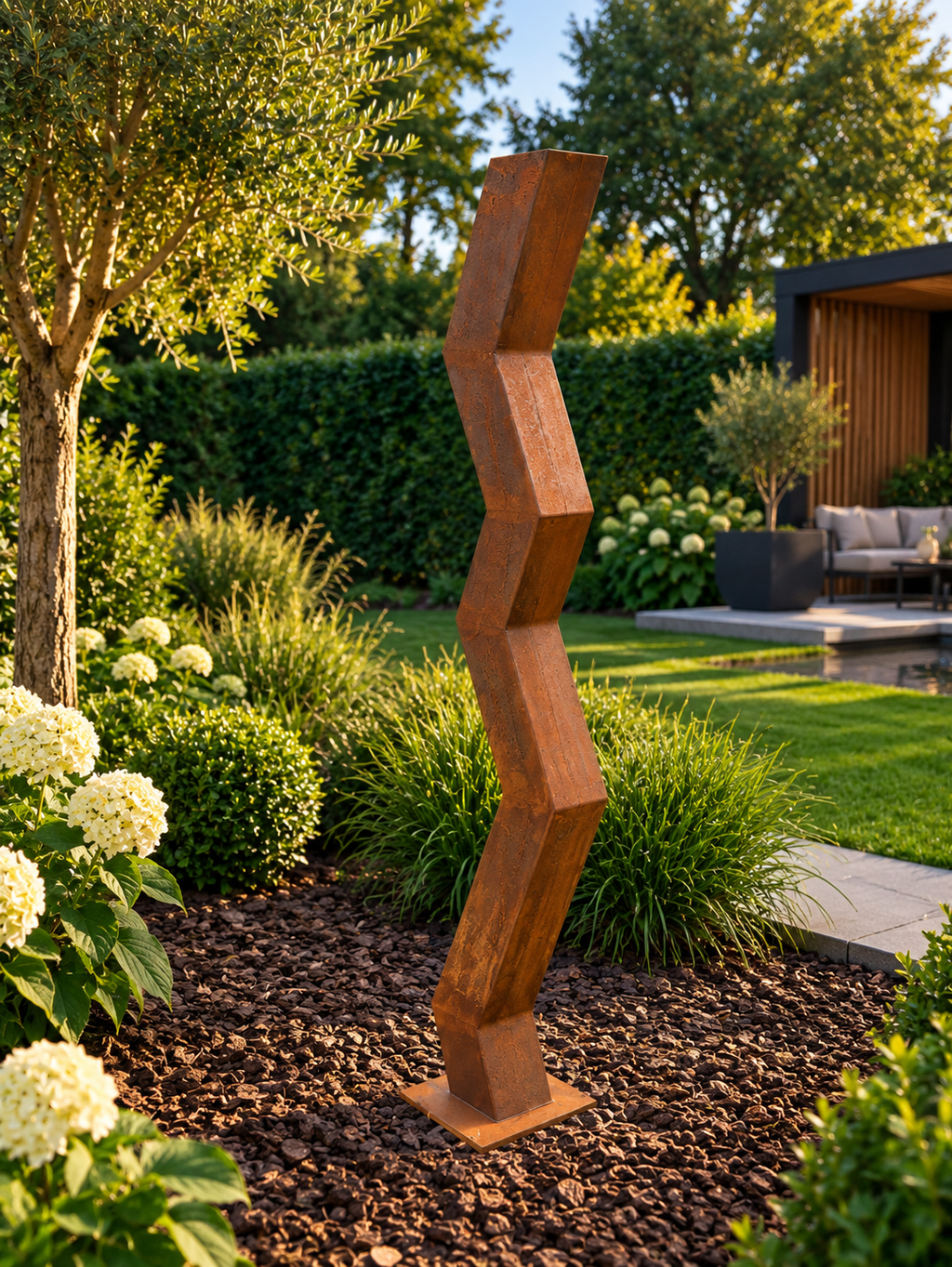 Vertical Pulse – Geometric Steel Sculpture