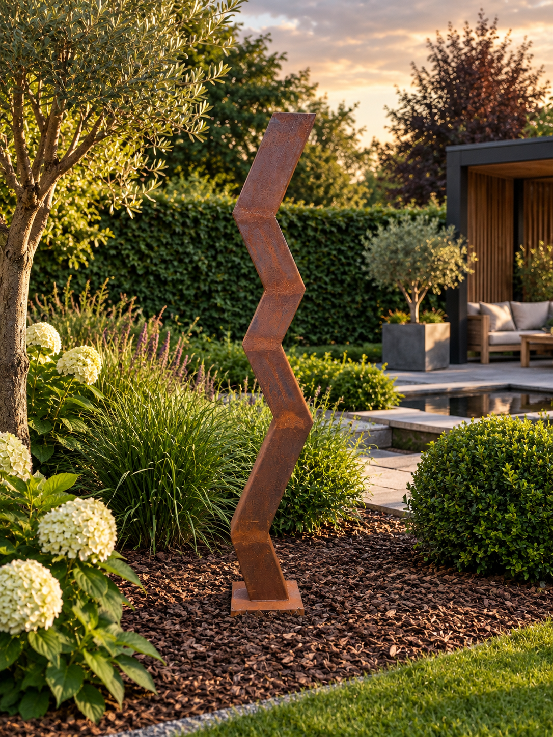 Vertical Pulse – Geometric Steel Sculpture
