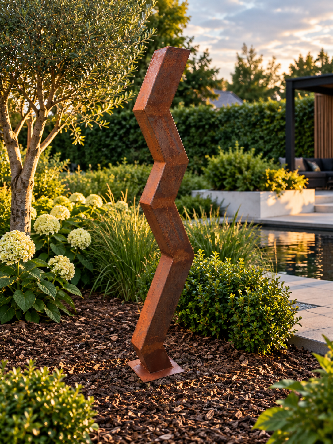 Vertical Pulse – Geometric Steel Sculpture