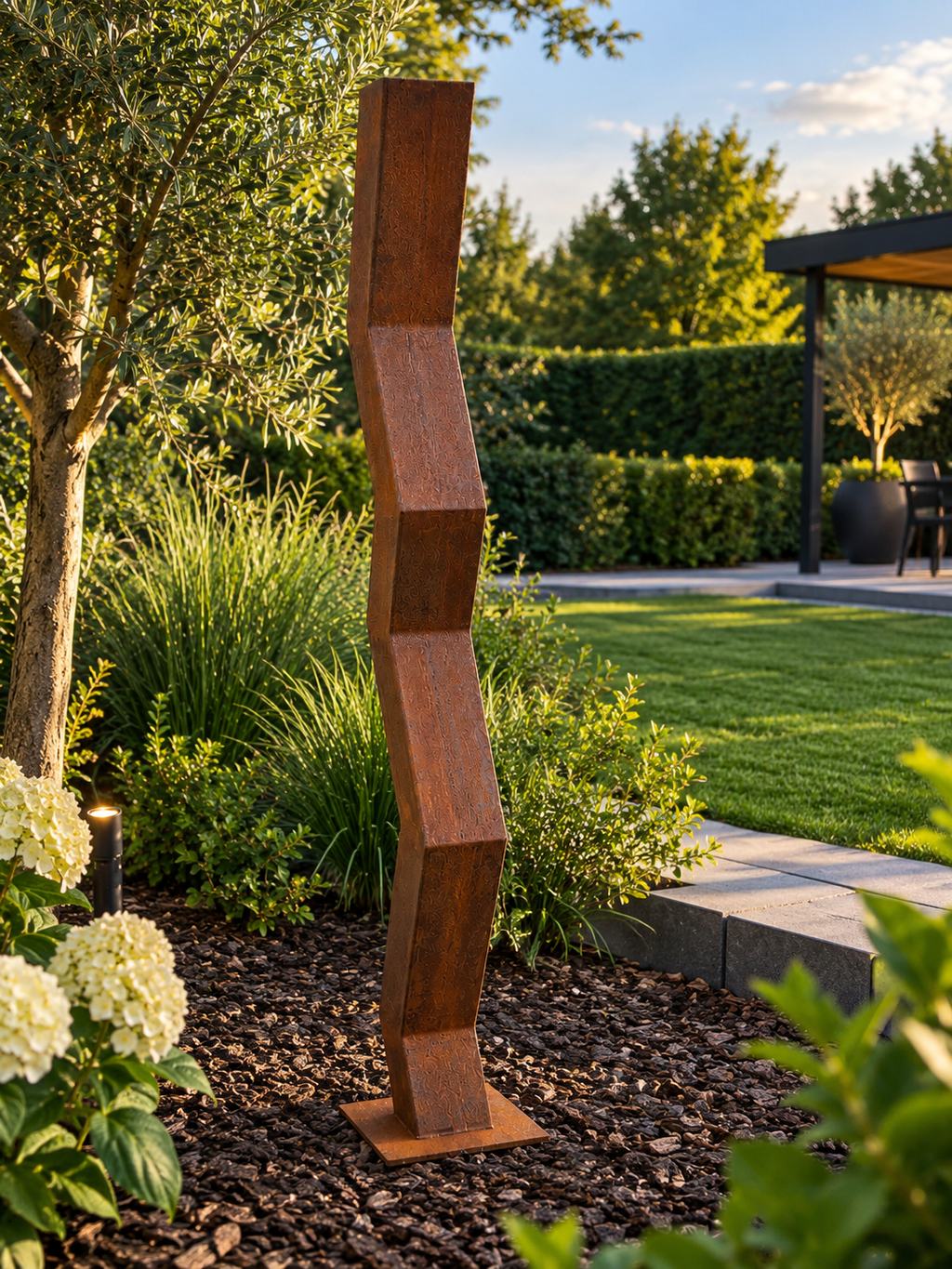 Vertical Pulse – Geometric Steel Sculpture